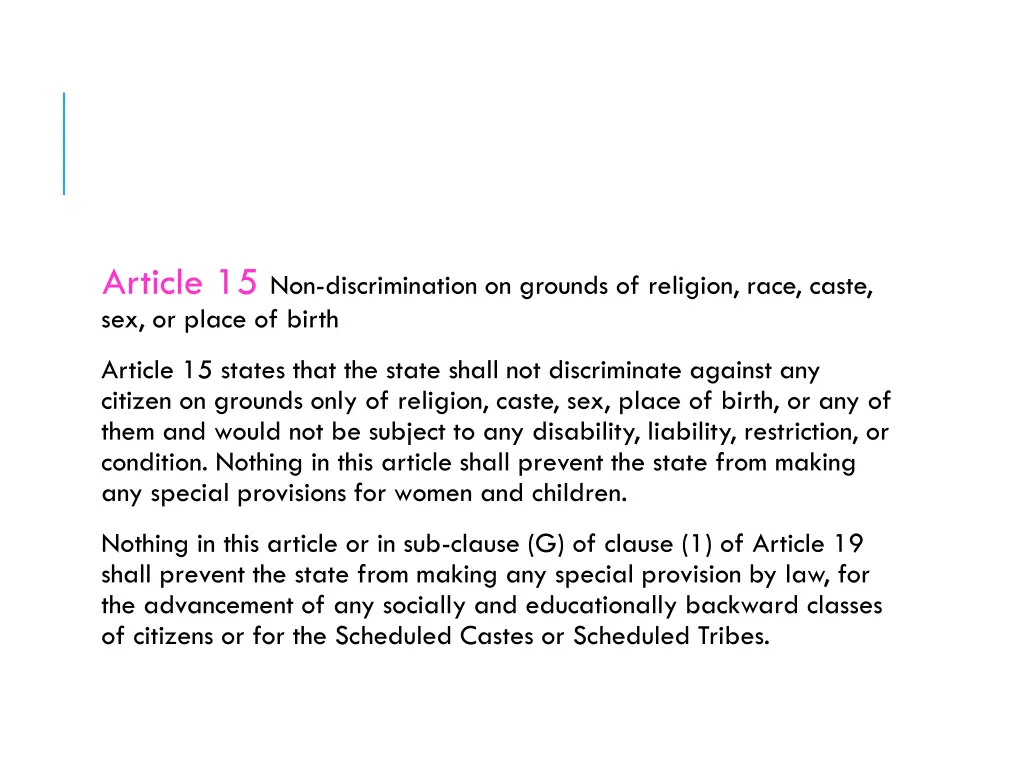 article 15 non discrimination on grounds