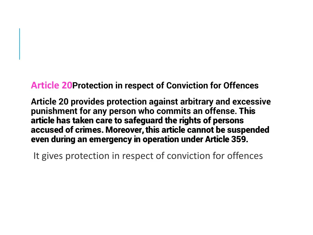 article 20 protection in respect of conviction