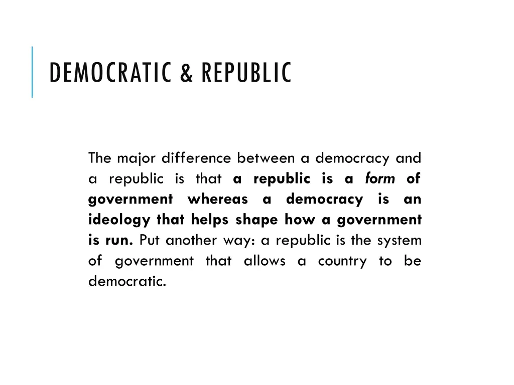 democratic republic