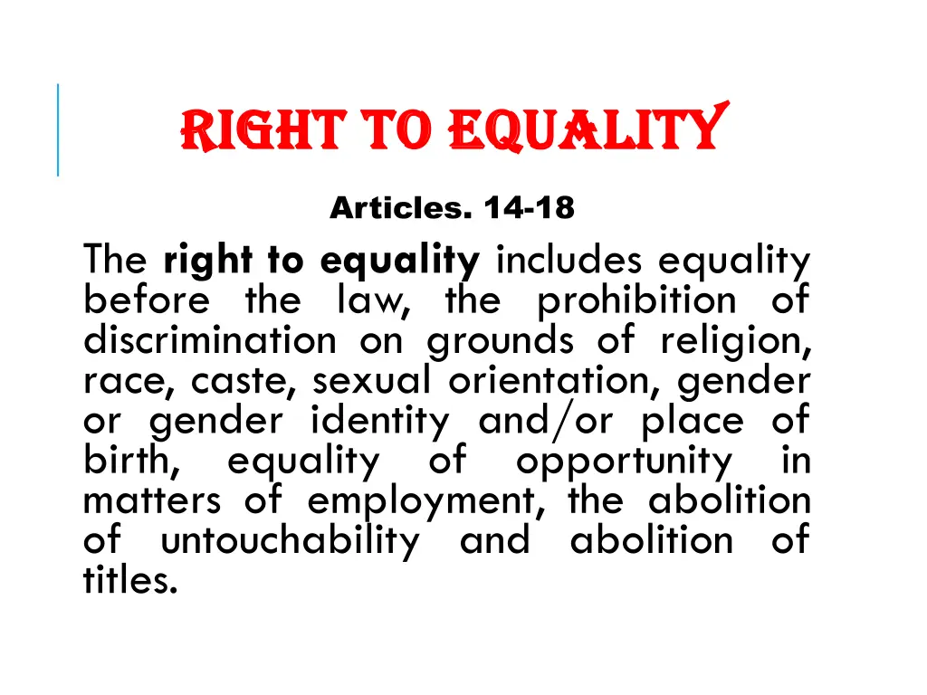 right to equality right to equality