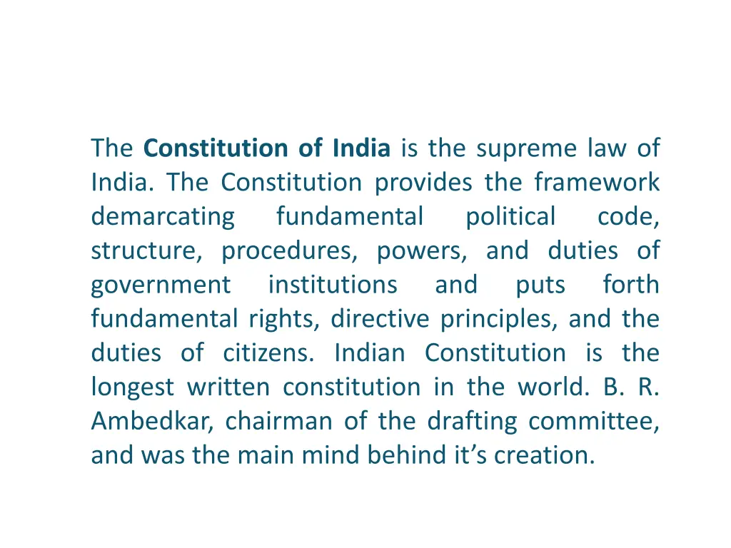 the constitution of india is the supreme