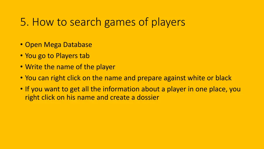 5 how to search games of players