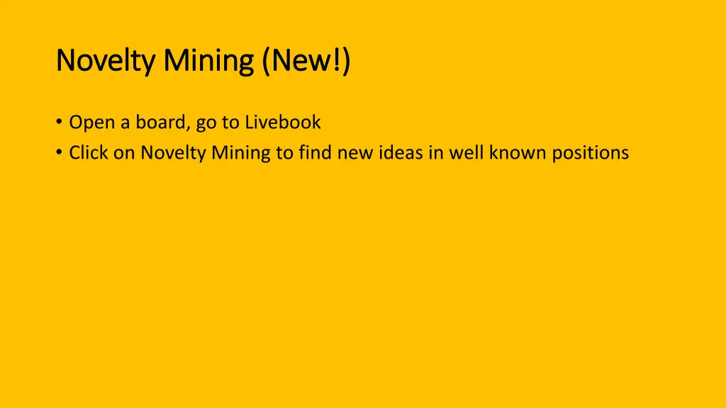 novelty mining new novelty mining new