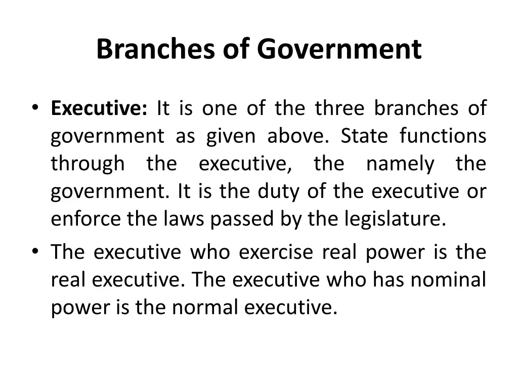 branches of government