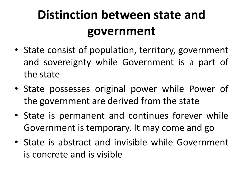 distinction between state and government