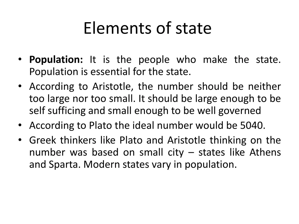 elements of state 1