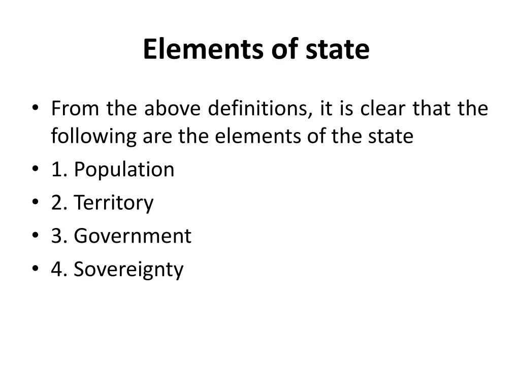 elements of state