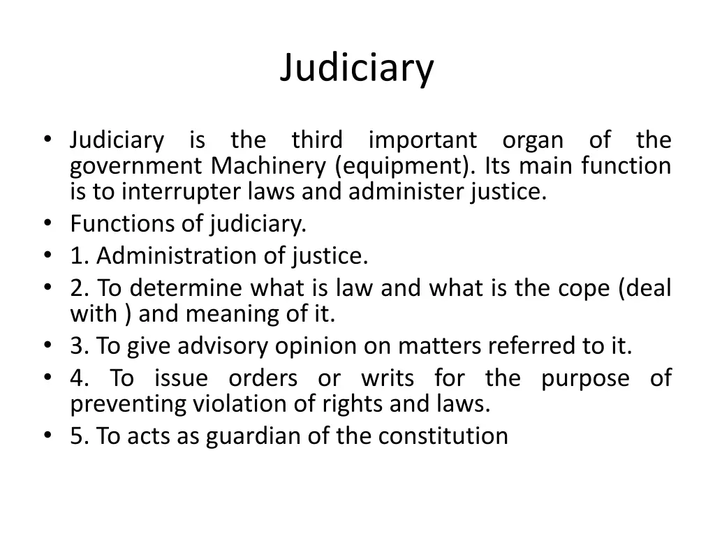 judiciary