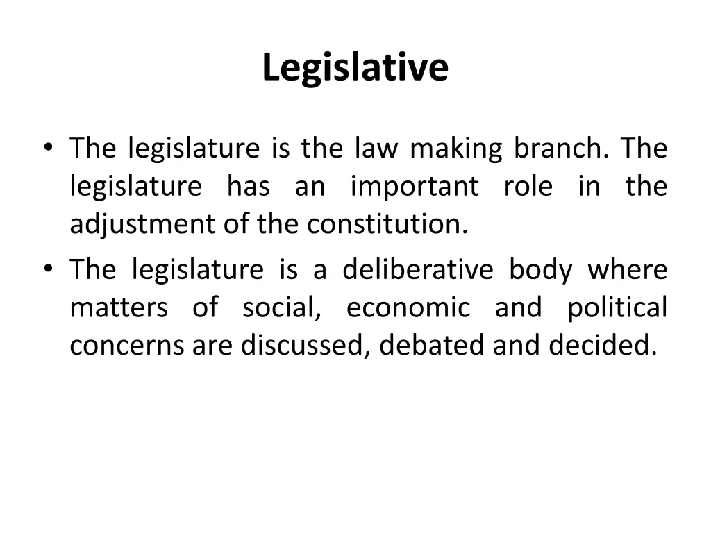 legislative