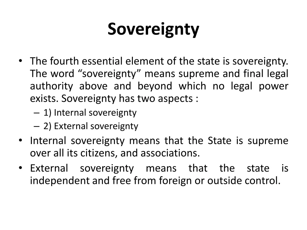 sovereignty