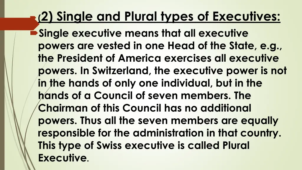 2 single and plural types of executives single