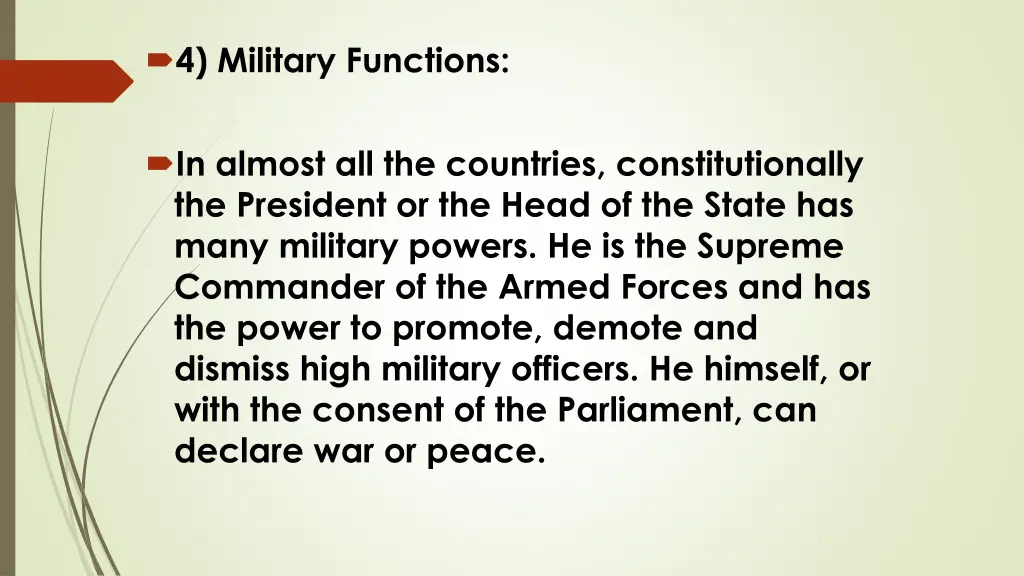 4 military functions