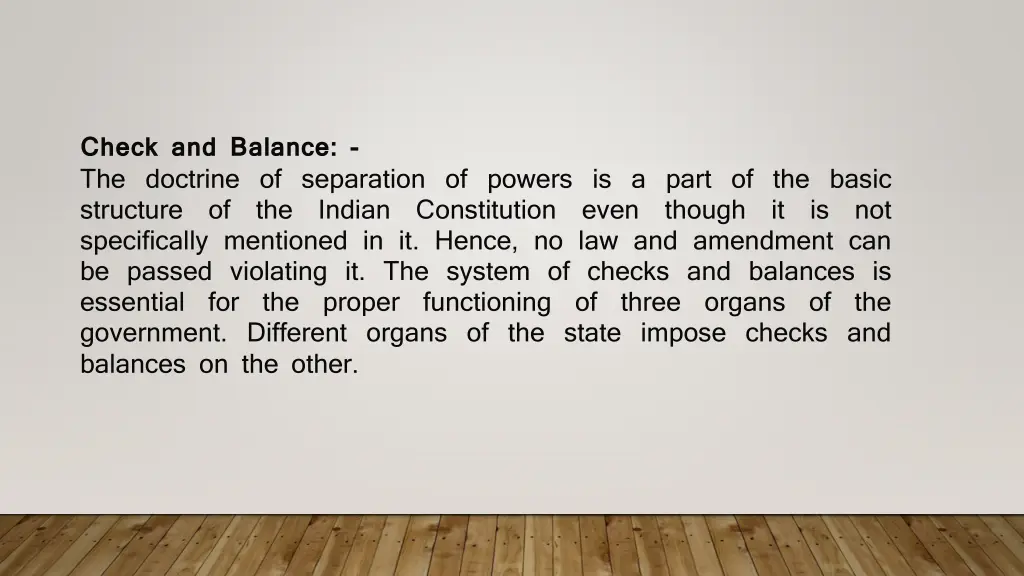 check and balance the doctrine of separation