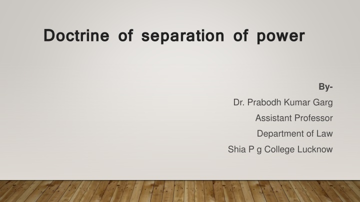 doctrine of separation of power