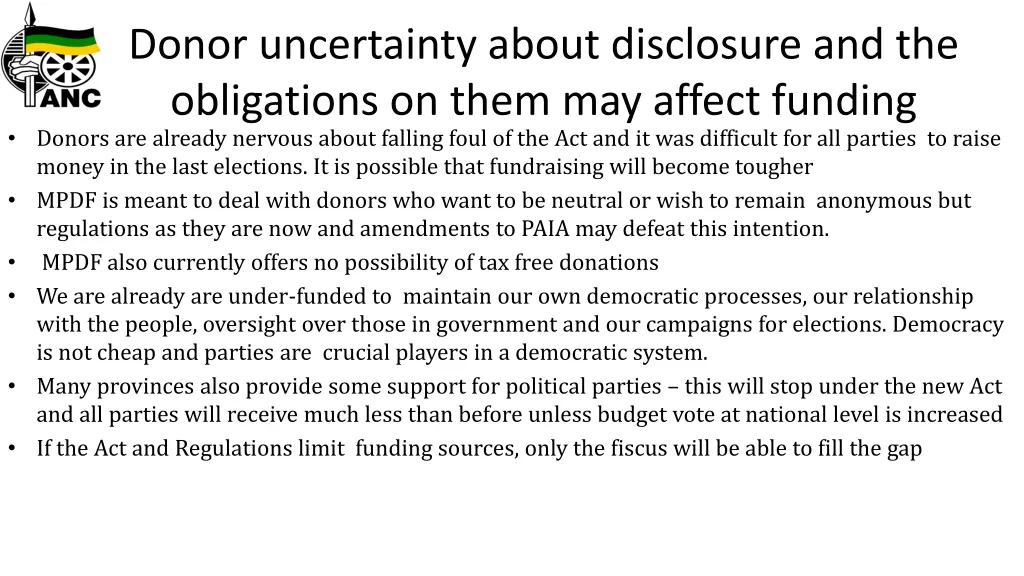 donor uncertainty about disclosure