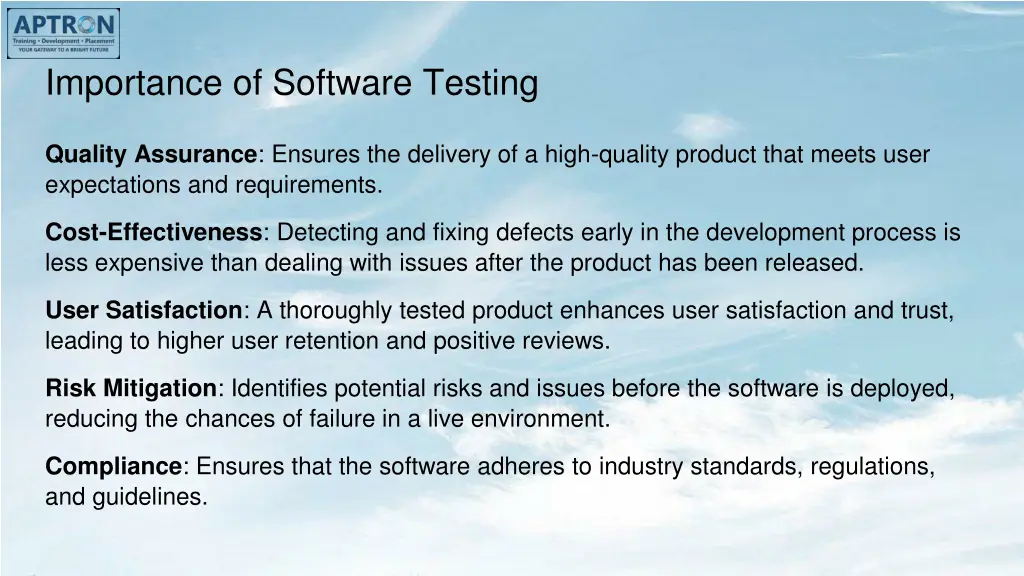 importance of software testing