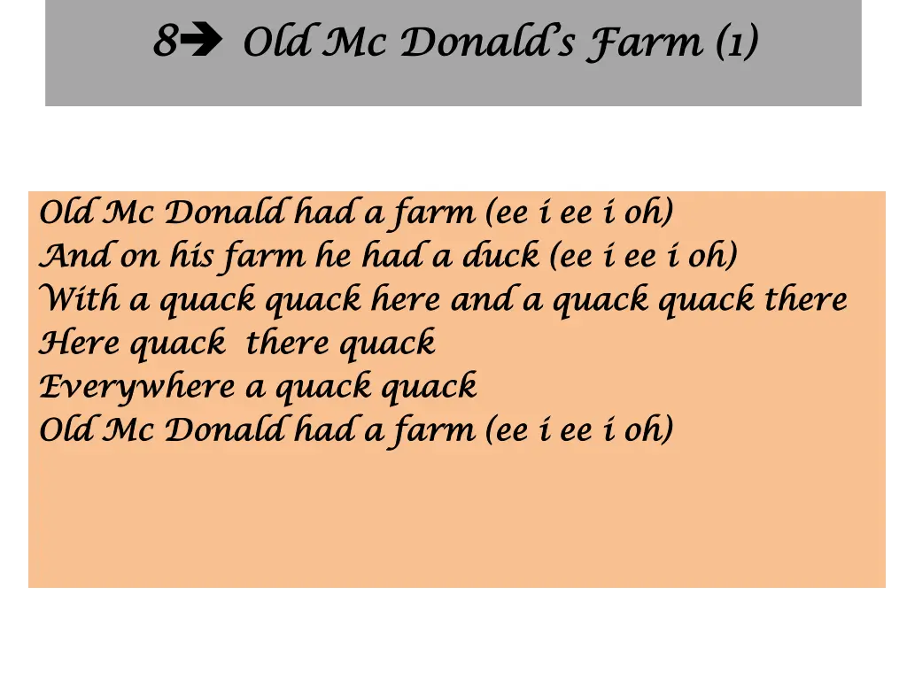 8 8 old mc donald s farm 1 old mc donald s farm 1