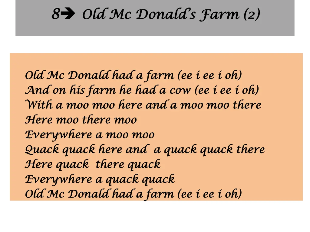 8 8 old mc donald s farm 2 old mc donald s farm 2