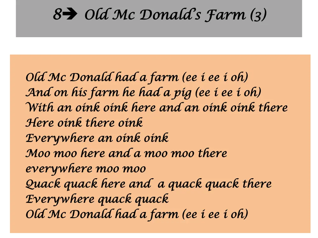 8 8 old mc donald s farm 3 old mc donald s farm 3