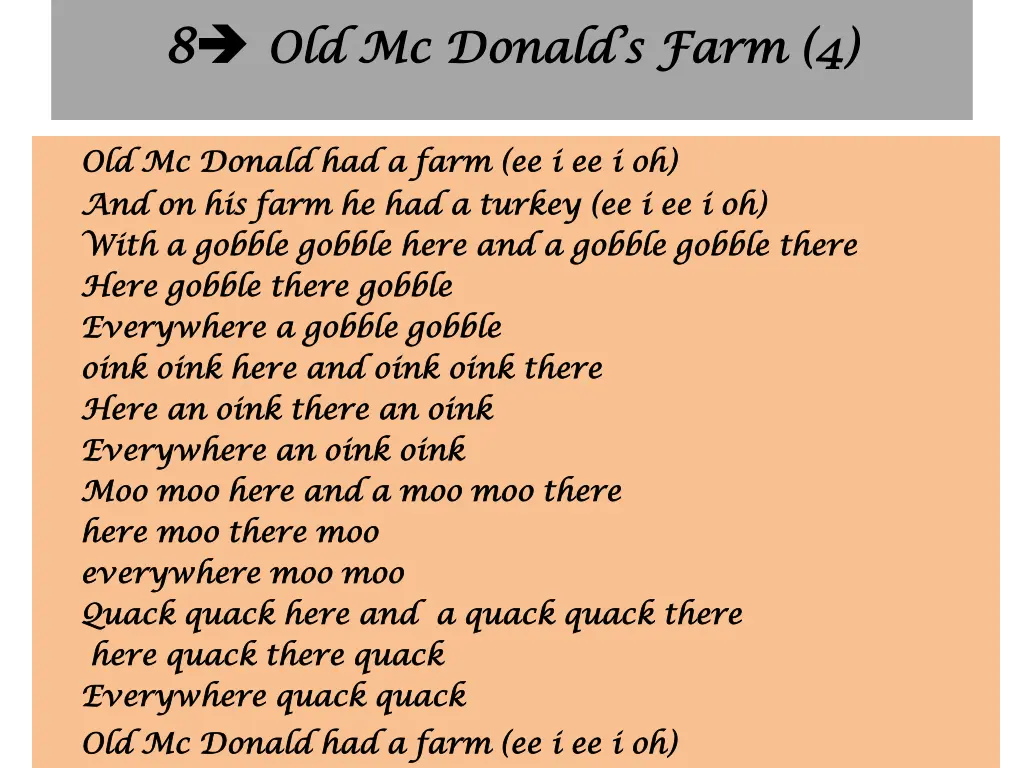 8 8 old mc donald s farm 4 old mc donald s farm 4