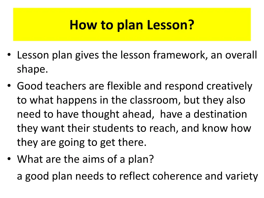 how to plan lesson