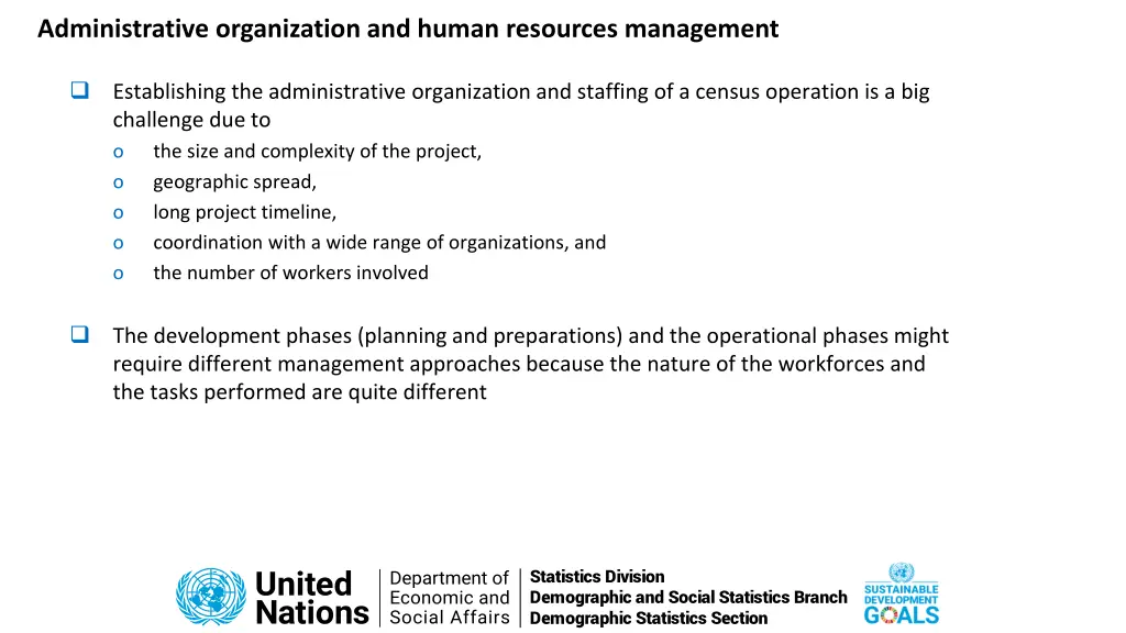 administrative organization and human resources