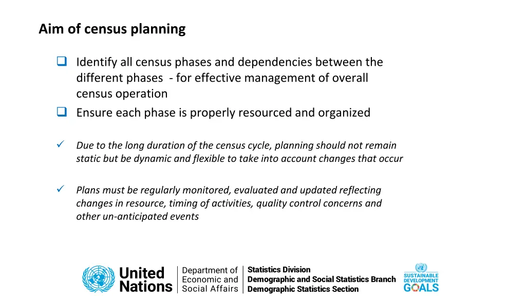 aim of census planning