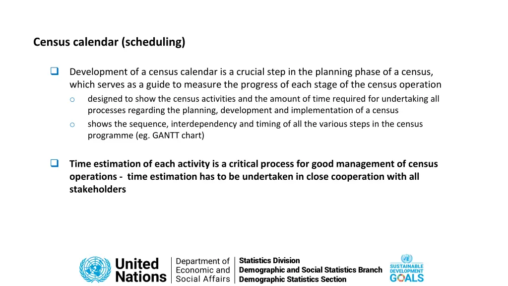 census calendar scheduling