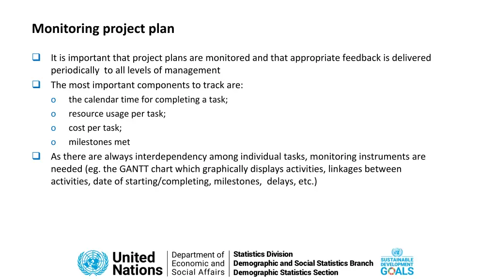 monitoring project plan