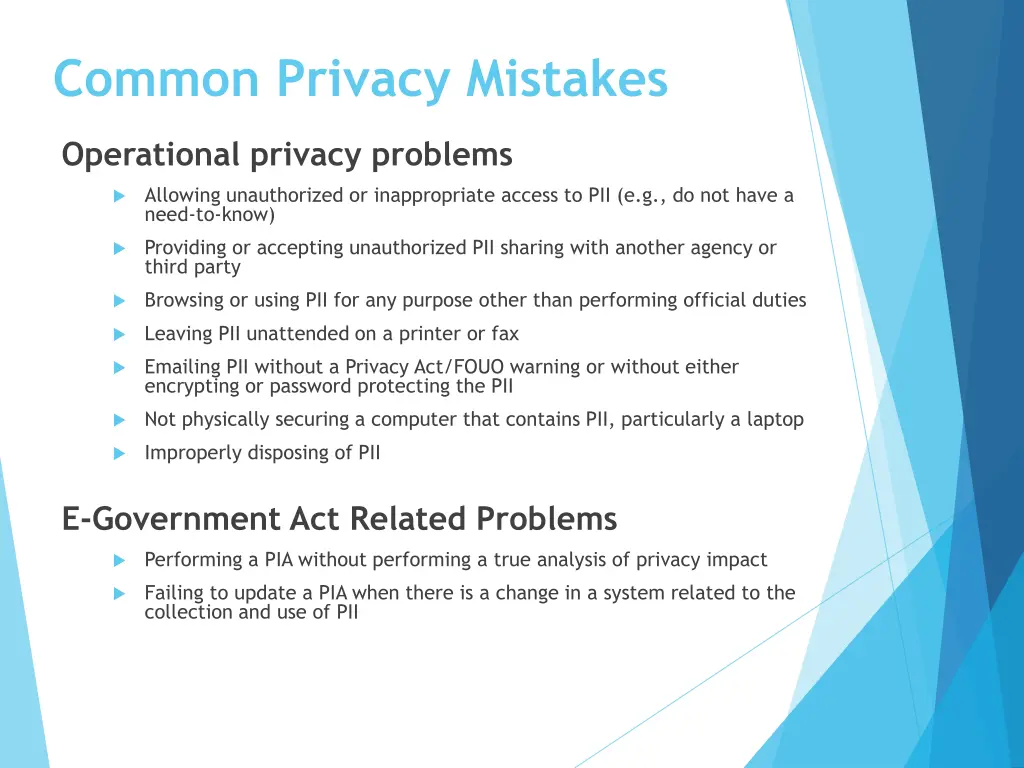 common privacy mistakes