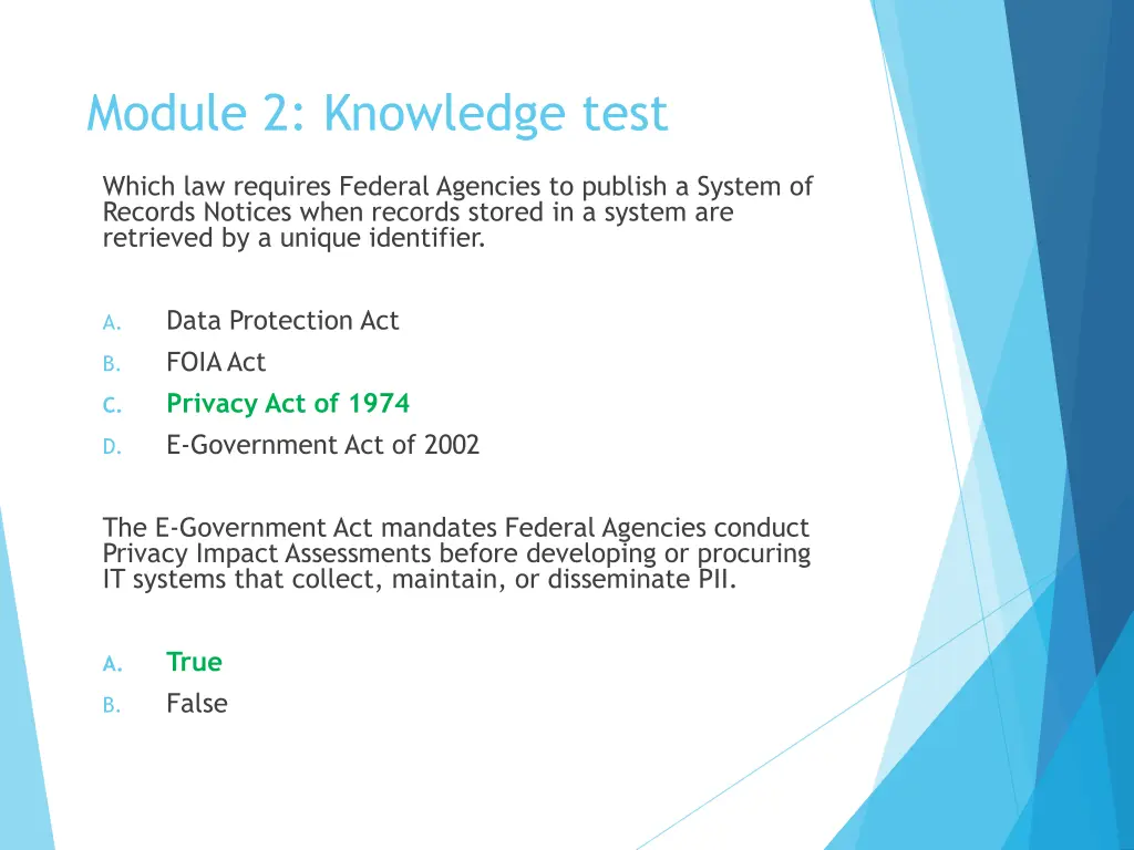 module 2 knowledge test