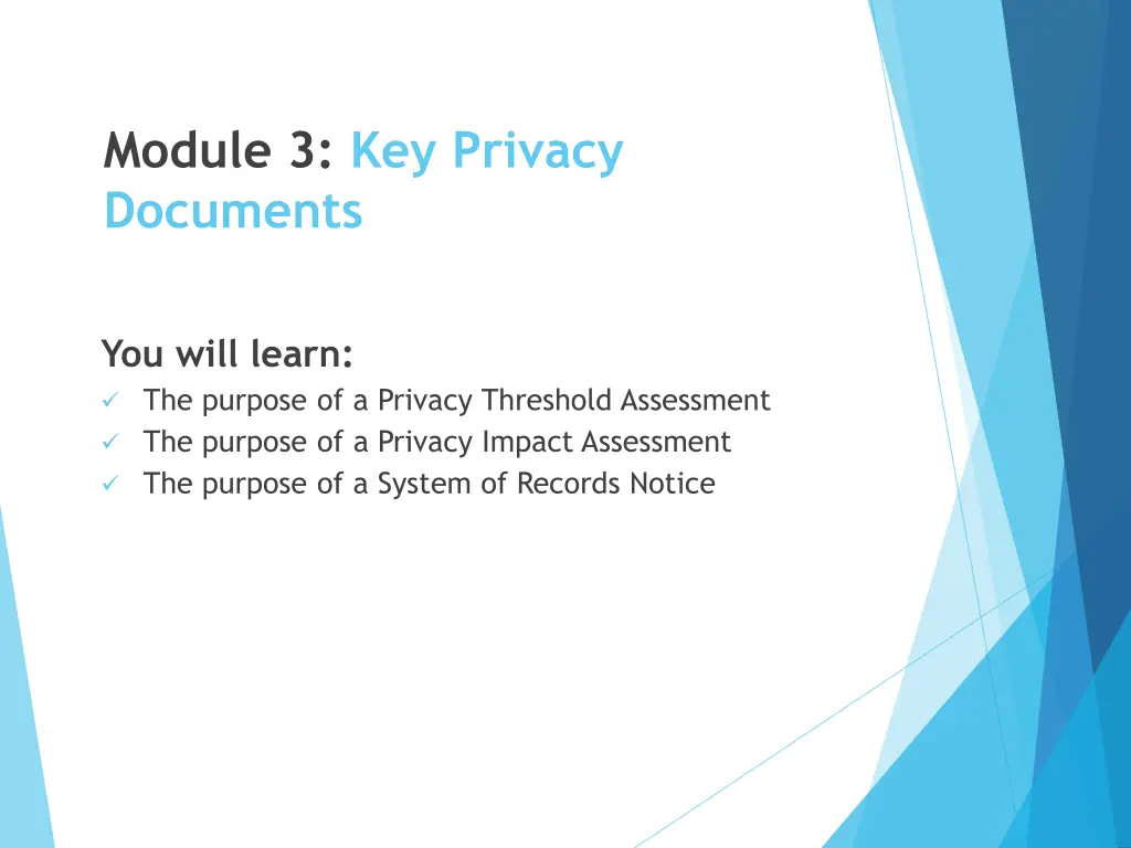 module 3 key privacy documents