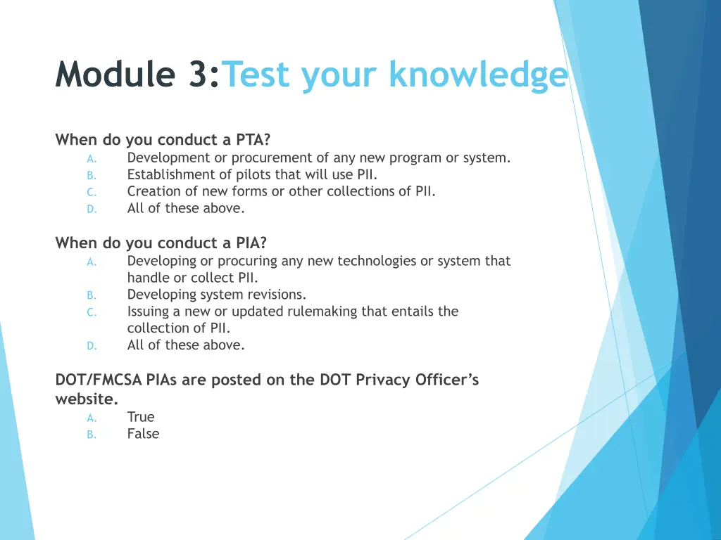 module 3 test your knowledge