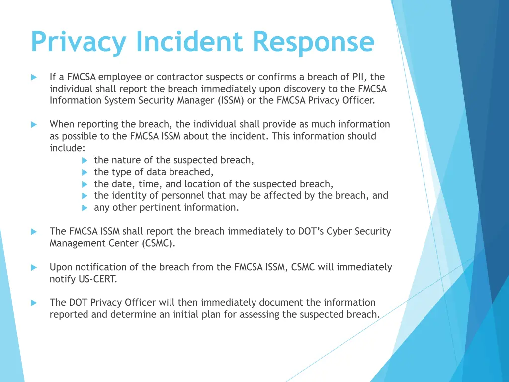 privacy incident response