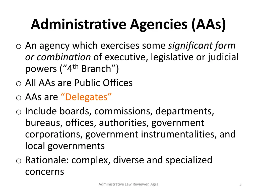 administrative agencies aas