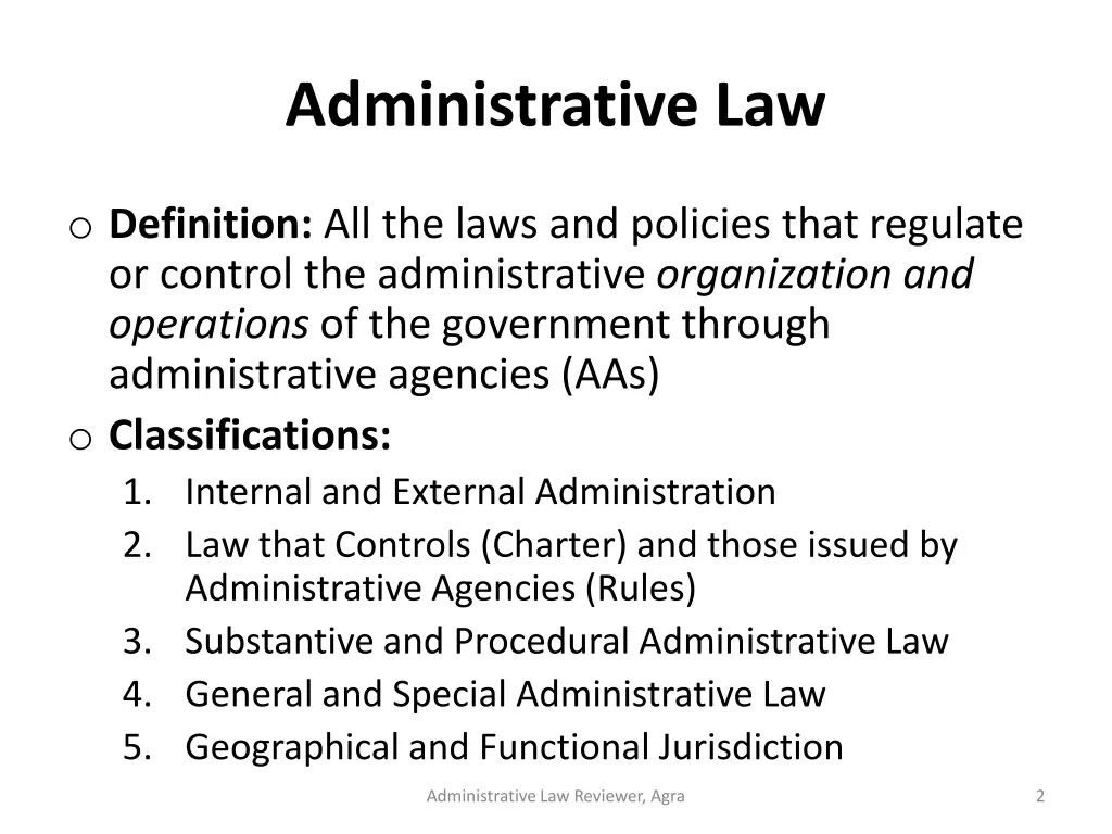 administrative law