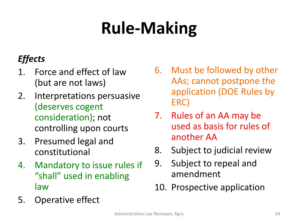 rule making 1