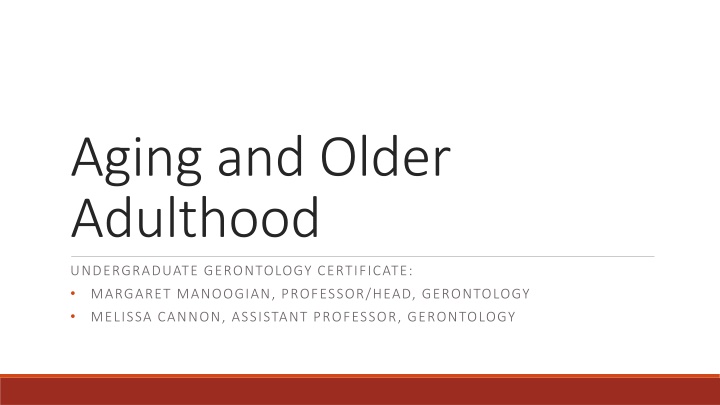 aging and older adulthood