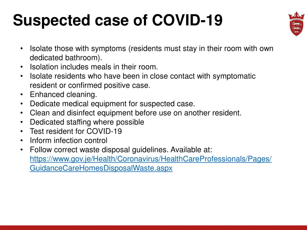 suspected case of covid 19