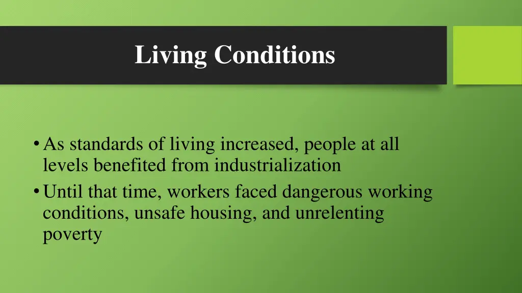 living conditions 1