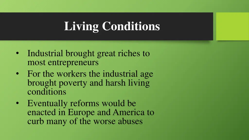 living conditions