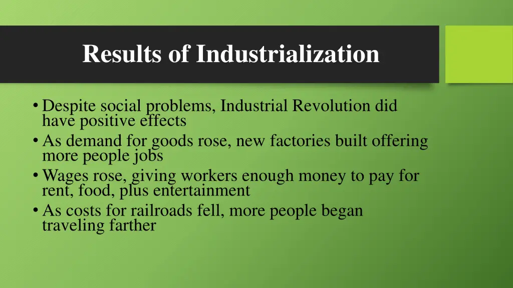 results of industrialization 1