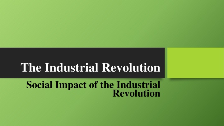 the industrial revolution social impact