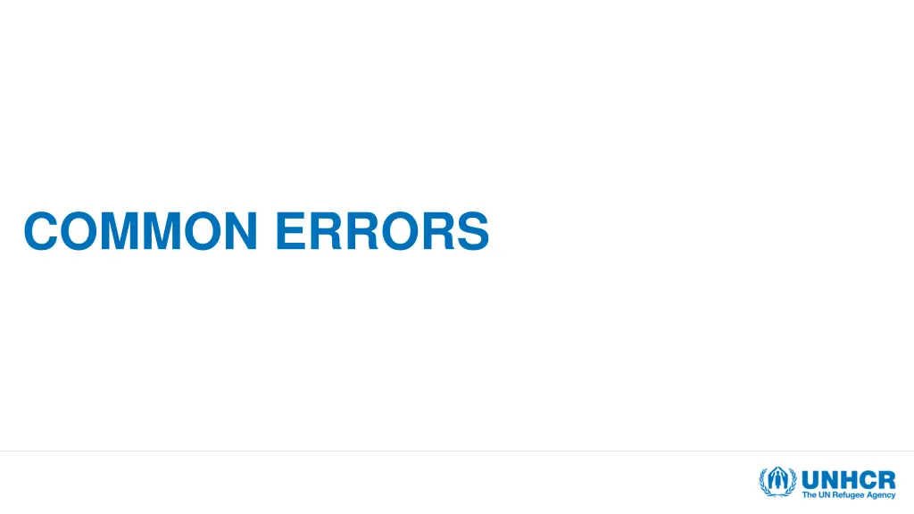 common errors