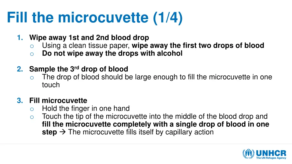 fill the microcuvette 1 4