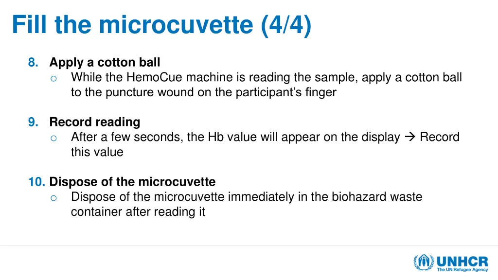 fill the microcuvette 4 4