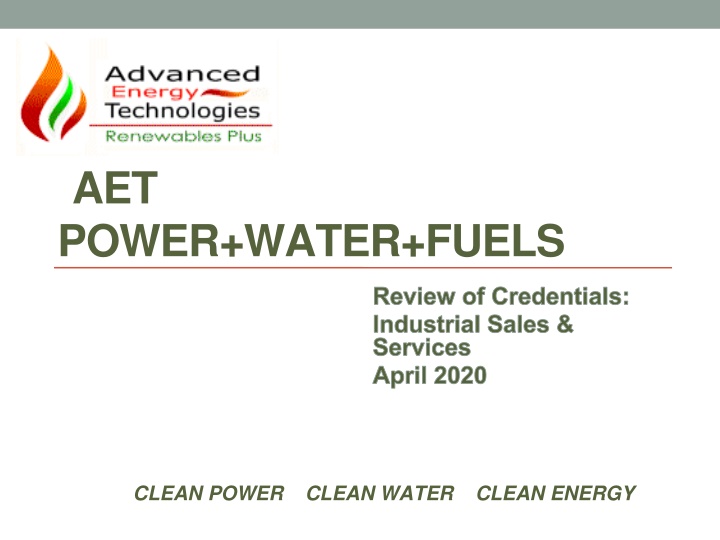 aet power water fuels