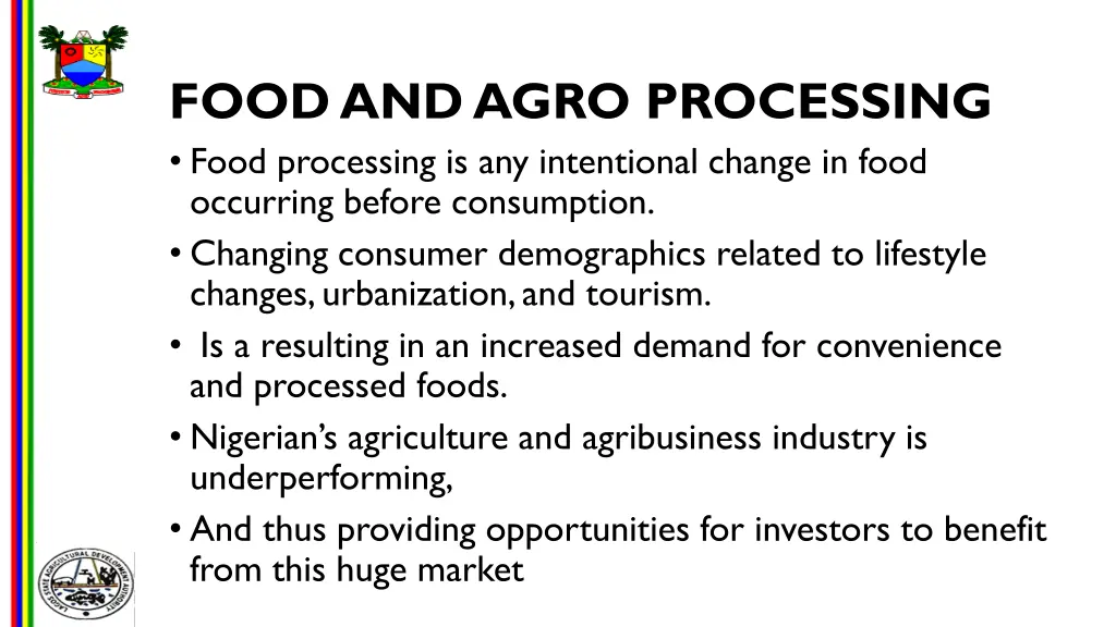 food and agro processing food processing