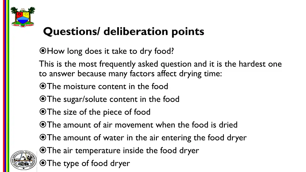 questions deliberation points