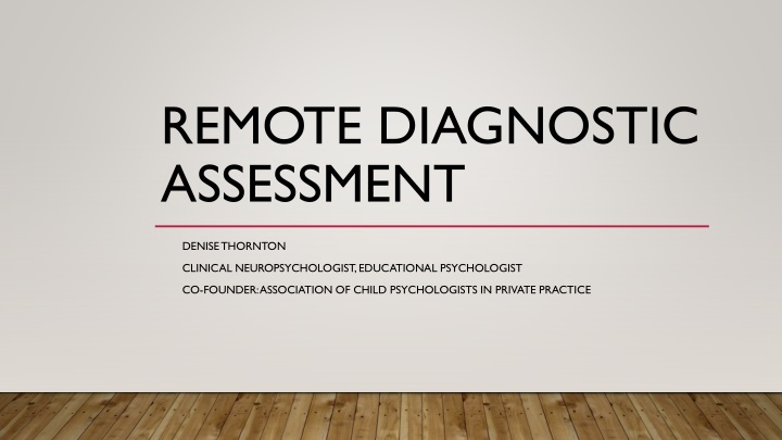 remote diagnostic assessment